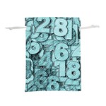 Blue Digits Background, Artwork, Numbers Lightweight Drawstring Pouch (L)