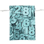 Blue Digits Background, Artwork, Numbers Lightweight Drawstring Pouch (XL)