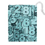 Blue Digits Background, Artwork, Numbers Drawstring Pouch (4XL)