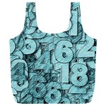 Blue Digits Background, Artwork, Numbers Full Print Recycle Bag (XXXL)