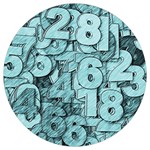 Blue Digits Background, Artwork, Numbers Round Trivet