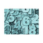 Blue Digits Background, Artwork, Numbers Premium Plush Fleece Blanket (Mini)