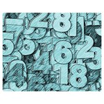 Blue Digits Background, Artwork, Numbers Premium Plush Fleece Blanket (Medium)