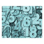 Blue Digits Background, Artwork, Numbers Premium Plush Fleece Blanket (Large)