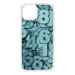 Blue Digits Background, Artwork, Numbers iPhone 14 TPU UV Print Case