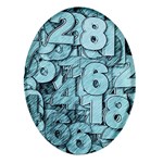 Blue Digits Background, Artwork, Numbers Oval Glass Fridge Magnet (4 pack)