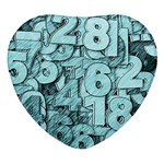 Blue Digits Background, Artwork, Numbers Heart Glass Fridge Magnet (4 pack)