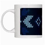 Blue Knitted Texture, Blue Christmas Background, Art White Mug