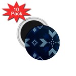 Blue Knitted Texture, Blue Christmas Background, Art 1.75  Magnets (10 pack) 