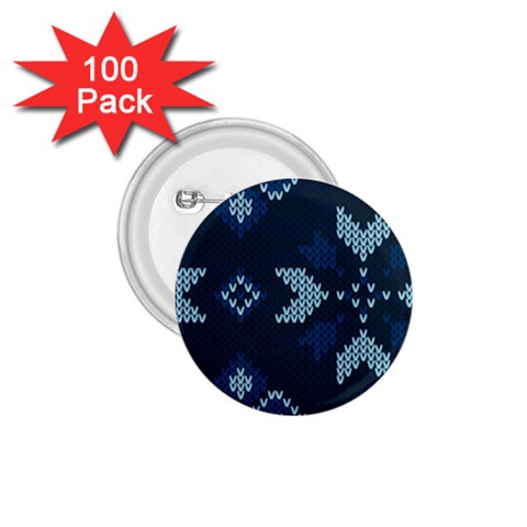 Blue Knitted Texture, Blue Christmas Background, Art 1.75  Buttons (100 pack)  from ArtsNow.com Front