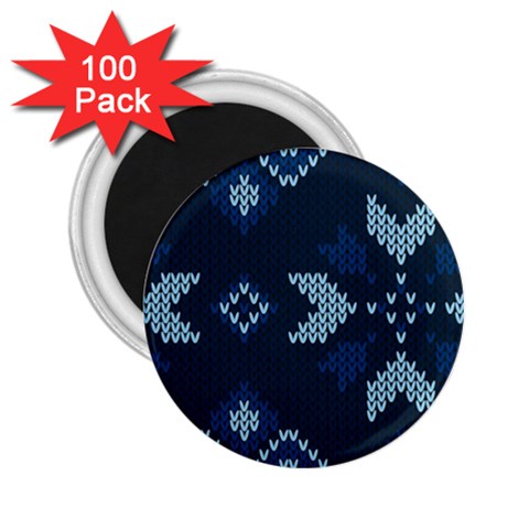 Blue Knitted Texture, Blue Christmas Background, Art 2.25  Magnets (100 pack)  from ArtsNow.com Front