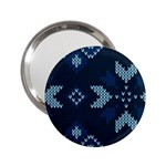 Blue Knitted Texture, Blue Christmas Background, Art 2.25  Handbag Mirrors