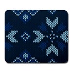 Blue Knitted Texture, Blue Christmas Background, Art Large Mousepad