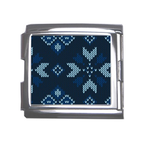 Blue Knitted Texture, Blue Christmas Background, Art Mega Link Italian Charm (18mm) from ArtsNow.com Front