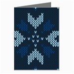 Blue Knitted Texture, Blue Christmas Background, Art Greeting Card