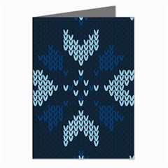 Blue Knitted Texture, Blue Christmas Background, Art Greeting Cards (Pkg of 8) from ArtsNow.com Left