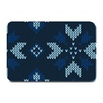 Blue Knitted Texture, Blue Christmas Background, Art Plate Mats