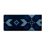 Blue Knitted Texture, Blue Christmas Background, Art Hand Towel