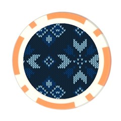 Blue Knitted Texture, Blue Christmas Background, Art Poker Chip Card Guard (10 pack) from ArtsNow.com Front