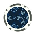 Blue Knitted Texture, Blue Christmas Background, Art Poker Chip Card Guard (10 pack)