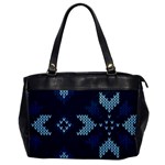 Blue Knitted Texture, Blue Christmas Background, Art Oversize Office Handbag