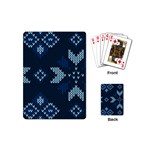 Blue Knitted Texture, Blue Christmas Background, Art Playing Cards Single Design (Mini)