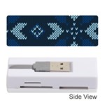 Blue Knitted Texture, Blue Christmas Background, Art Memory Card Reader (Stick)