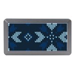 Blue Knitted Texture, Blue Christmas Background, Art Memory Card Reader (Mini)