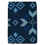 Blue Knitted Texture, Blue Christmas Background, Art Removable Flap Cover (L)