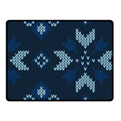 Blue Knitted Texture, Blue Christmas Background, Art Two Sides Fleece Blanket (Small) from ArtsNow.com 45 x34  Blanket Front