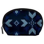 Blue Knitted Texture, Blue Christmas Background, Art Accessory Pouch (Large)