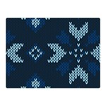 Blue Knitted Texture, Blue Christmas Background, Art Two Sides Premium Plush Fleece Blanket (Mini)