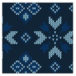 Blue Knitted Texture, Blue Christmas Background, Art Square Satin Scarf (36  x 36 )