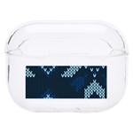 Blue Knitted Texture, Blue Christmas Background, Art Hard PC AirPods Pro Case