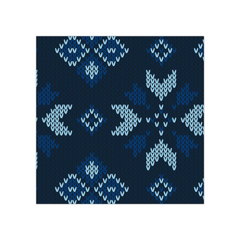 Blue Knitted Texture, Blue Christmas Background, Art Square Tapestry (Small) from ArtsNow.com Front