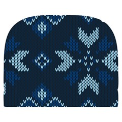 Blue Knitted Texture, Blue Christmas Background, Art Make Up Case (Large) from ArtsNow.com Front