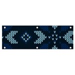 Blue Knitted Texture, Blue Christmas Background, Art Banner and Sign 6  x 2 