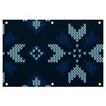 Blue Knitted Texture, Blue Christmas Background, Art Banner and Sign 6  x 4 