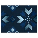 Blue Knitted Texture, Blue Christmas Background, Art Premium Plush Fleece Blanket (Extra Small)