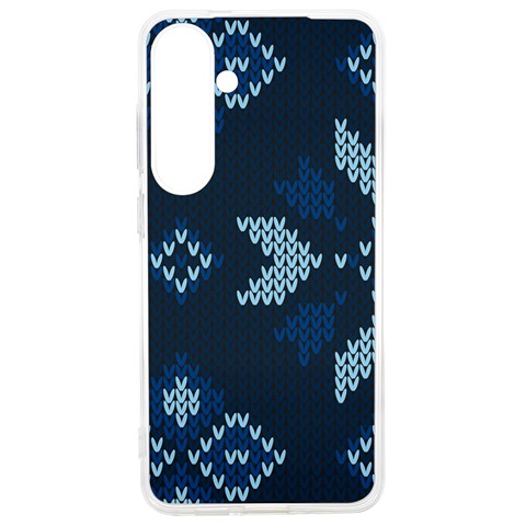 Blue Knitted Texture, Blue Christmas Background, Art Samsung Galaxy S24 Ultra 6.9 Inch TPU UV Case from ArtsNow.com Front