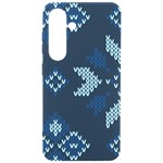 Blue Knitted Texture, Blue Christmas Background, Art Samsung Galaxy S24 6.2 Inch Black TPU UV Case