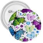 Butterflies, Abstract, Background, Colorful 3  Buttons