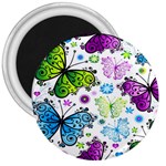 Butterflies, Abstract, Background, Colorful 3  Magnets