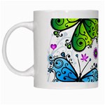 Butterflies, Abstract, Background, Colorful White Mug