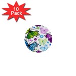 Butterflies, Abstract, Background, Colorful 1  Mini Buttons (10 pack) 