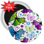 Butterflies, Abstract, Background, Colorful 3  Magnets (10 pack) 