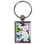 Butterflies, Abstract, Background, Colorful Key Chain (Rectangle)