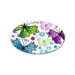 Butterflies, Abstract, Background, Colorful Sticker (Oval)