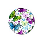 Butterflies, Abstract, Background, Colorful Magnet 3  (Round)