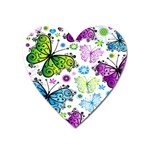 Butterflies, Abstract, Background, Colorful Heart Magnet